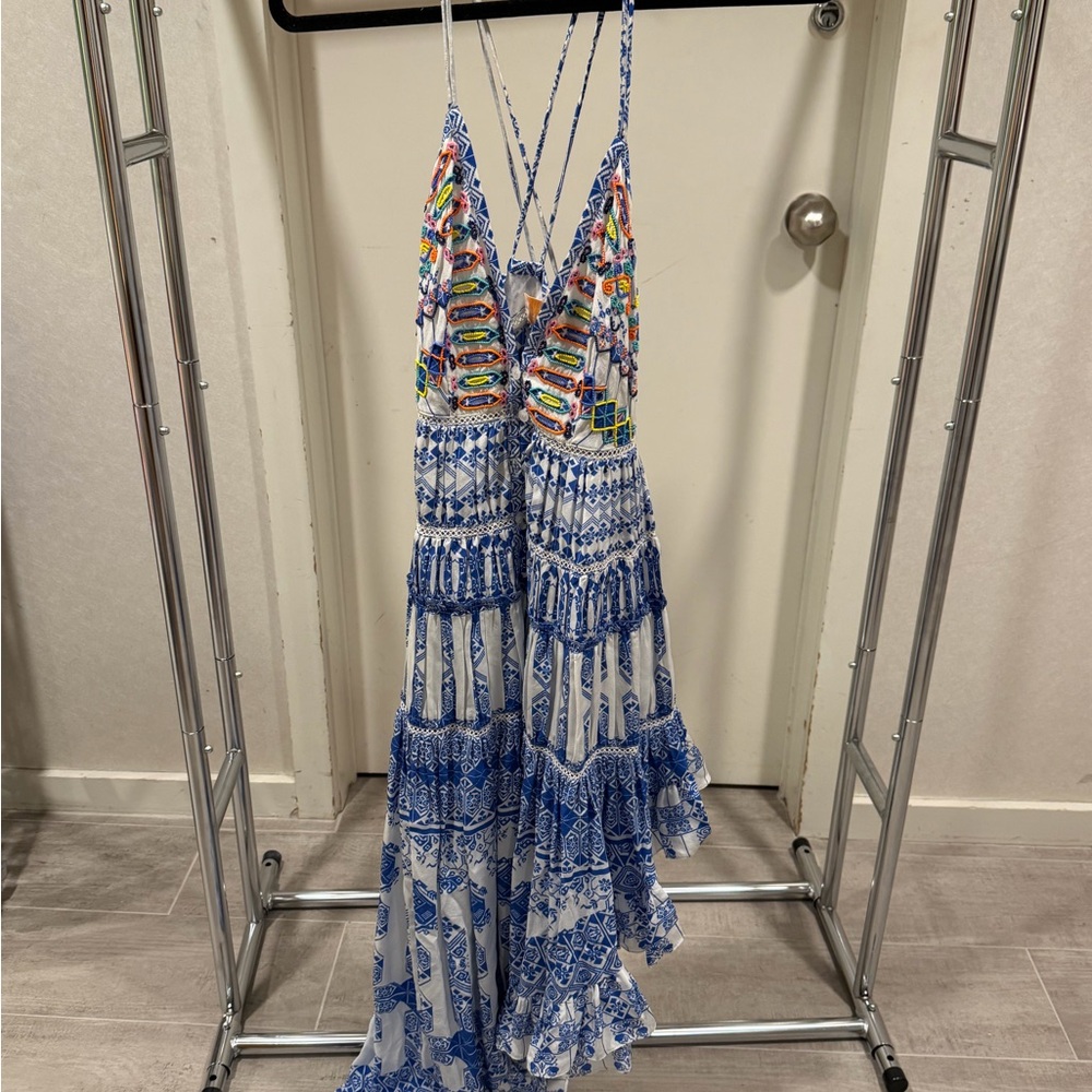 ROCOCO SAND Ionic dress in blue.